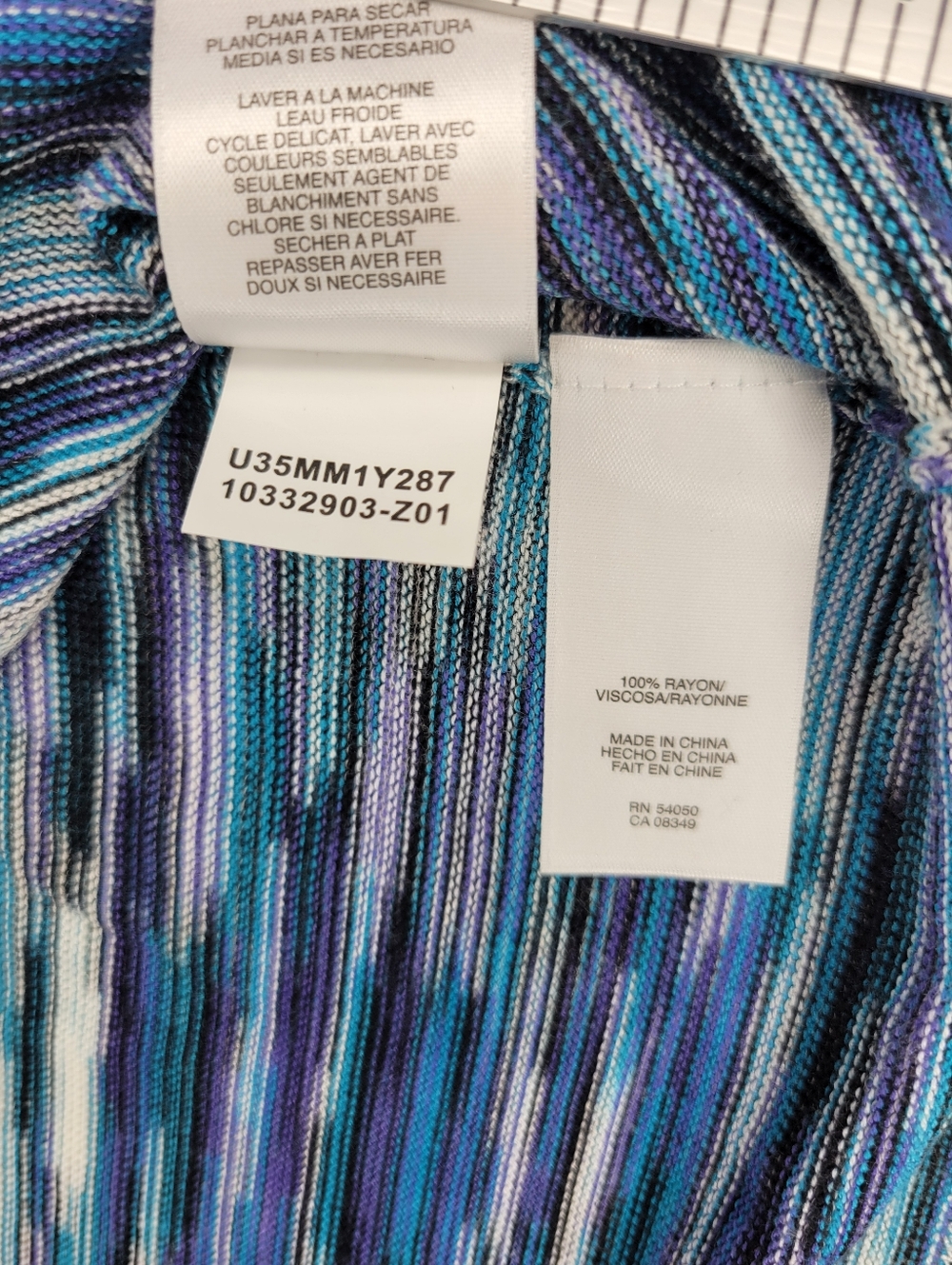 Jones Wear Multi Stripe Sleeveless Tank Top Women XL Blue Purple Boho - Picture 7 of 11
